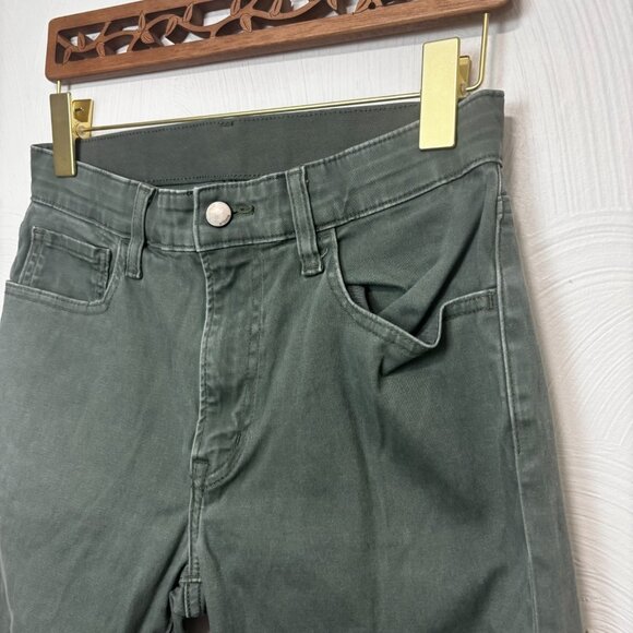 Uniqlo Green Jeans Stretch Pull On Solid Waist 27-30 Casual Cotton Spandex Women - Picture 2 of 5